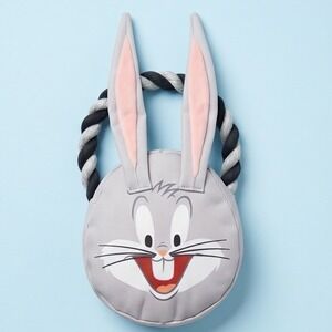 Looney Tunes Bugs Bunny Plush Rope Dog Toy Grey‎ WB Fetch for Pets NEW